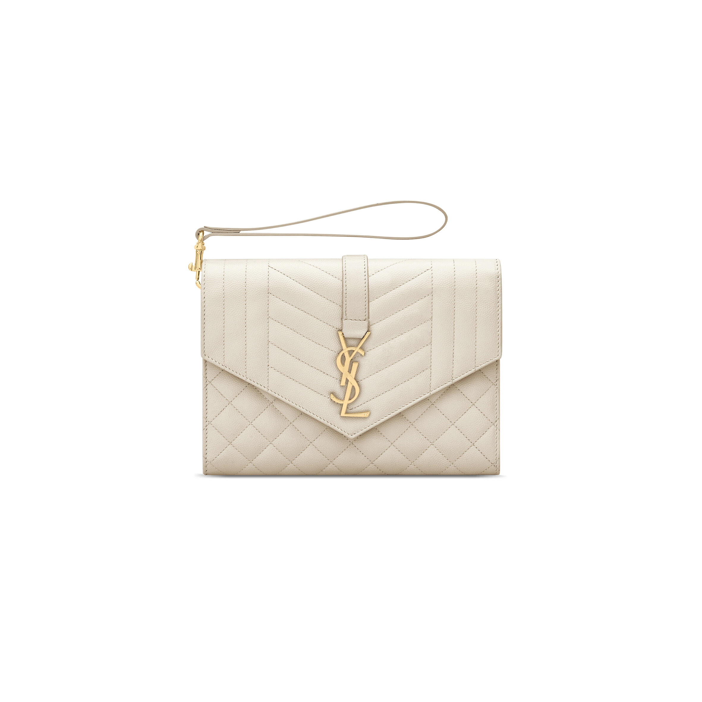 Y51 ENVELOPE FLAP POUCH IN MIX MATELASSÉ GRAIN DE POUDRE LEATHER 651030BOW919207 (21*16*3cm) Master Quality